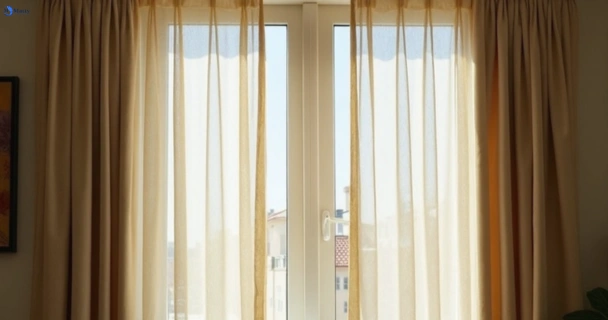 Dusty and dull curtains in riddells-creek-vic before steam cleaning